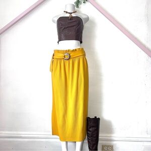 Pleated midi Skirt Size Large Dopamine Vintage Style maxi Skirt Boho whimsy art